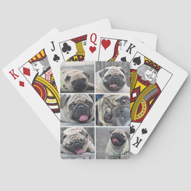 Custom 6 Fotos sammeln Hundeliebhaber Spielkarten (Rückseite)