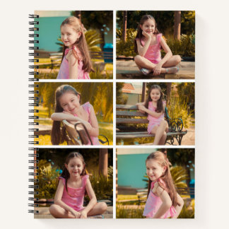 Custom 6 Photo Collage Spiral Notebook Notizbuch