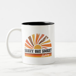 Custom 70er Inpired Retro Summer Sunset Sunset Sun Zweifarbige Tasse
