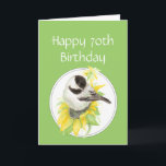 Custom 70th  Birthday Chickadee Sunflower Bird Karte<br><div class="desc">70th Birthday Chickadee & Sunflower Garden Bird Nature,  Wildlife</div>