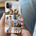 Custom 7 Foto Collage auf grauem Marmor Case-Mate iPhone Hülle<br><div class="desc">Moderne Foto Collage iPhone Gehäuse, die Sie mit 7 Ihrer Lieblings-Fotos und Ihrem Namen personalisieren können. Die Vorlage ist für Sie bereit, um Ihre Fotos hinzuzufügen, arbeiten oben nach unten auf der verlassen Seite, dann oben nach unten auf der rechten Seite. Das Design hat einen stylischen grauen Marmorhintergrund und Ihr...</div>