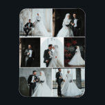 Custom 7-Foto Wedding Collage Magnet<br><div class="desc">Feiern Sie Ihren Hochzeitstag mit diesem eleganten 7-Foto-Collage-Magneten, der sich hervorragend eignet, um Ihre Lieblingslieder in einem wunderschönen Sake zu teilen. Dieser flexible Foto-Magnet ist vollständig anpassbar mit Ihren eigenen Fotos und macht eine nachdenkliche Gastgeschenk Hochzeit, Dankeschön, oder halten für Familie und Freunde. Ein zeitloser Weg, um Lieben voll zu...</div>