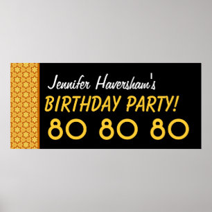Custom 80. Geburtstag oder jedes Jahr Gold Stars Poster