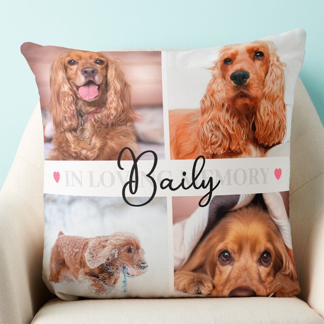 Custom 8 Foto Collage Dog Cat Rabbit Pet Memorial Kissen (Pet Memorial Pillow)