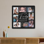 Custom 8 Foto Collage Family Liebe Zitat Schwarz Quadratische Wanduhr<br><div class="desc">Moderne Kollage-Wanduhr aus 8 Foto mit familiärer Liebe,  um sie zu einem unvergesslichen Uhrengeschenk für Wiedersehen der Familie,  neue Zuhause-Hauswärmung und Ferien zu machen.</div>