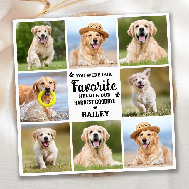 Custom 8 Foto Collage Pet Hund Verlust Erinnerung Dankeskarte (Von Creator hochgeladen)