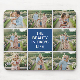 Custom 8 Photo Collage - Personalized Dad Gift Mousepad