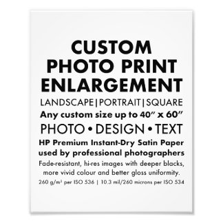 Custom 8"x10" Portrait Foto Erweiterung Print