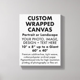 Custom 8" x 10" PREMIUM WRAPPED CANVAS Blank Leinwanddruck