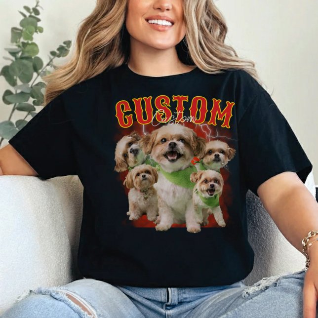 Custom 90er Bootleg Pet Foto Vintag T-Shirt (Von Creator hochgeladen)