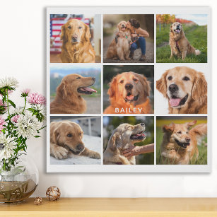 Custom 9 Foto Collage Personalisiert Hund für Haus Künstlicher Leinwanddruck