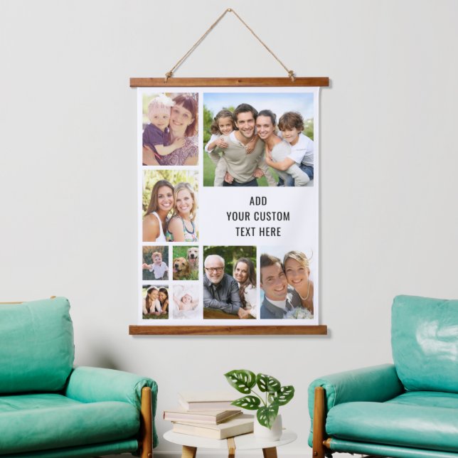 Custom 9 FotoCollage Wandteppich Mit Holzrahmen (Wohnzimmer)