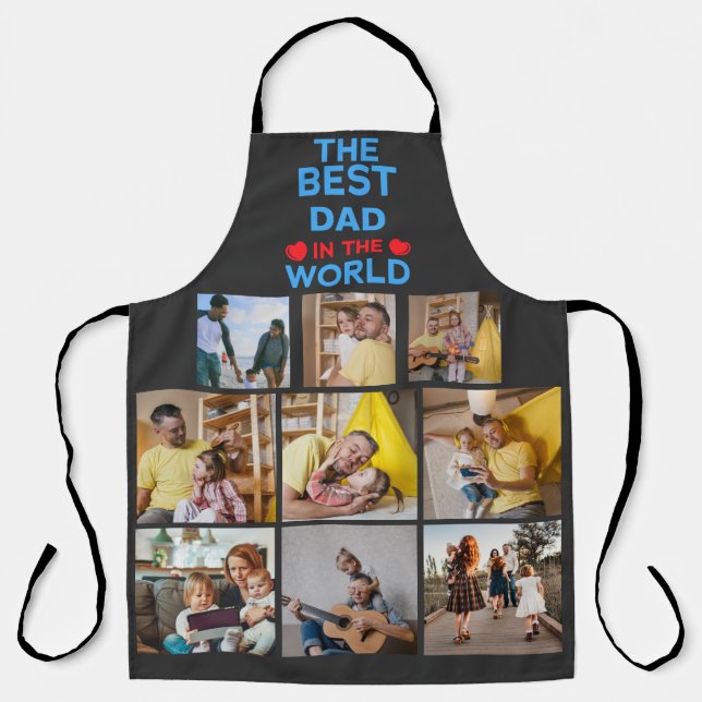 Custom 9 Picture Best Vater in der Welt Schürze (Vorderseite)