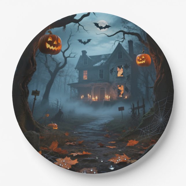 Custom 9" Round Halloween Teller (Vorderseite)