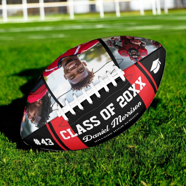 Custom Abschluss Class of Senior 3 Foto Football (Von Creator hochgeladen)