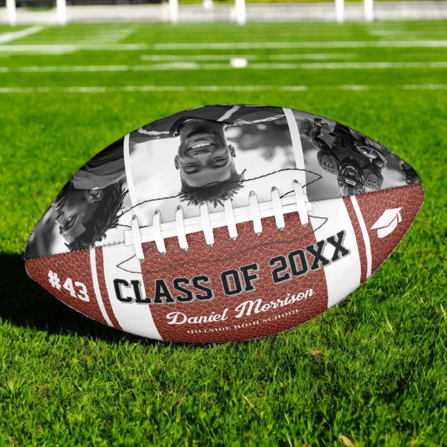 Custom Abschluss Class of Senior 3 Foto Football (Von Creator hochgeladen)