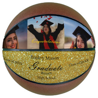 Custom Abschluss Fotos Gold Name Basketball
