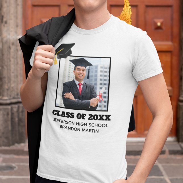 Custom Abschluss Senior Portrait Foto 2025-Klasse T-Shirt (Von Creator hochgeladen)
