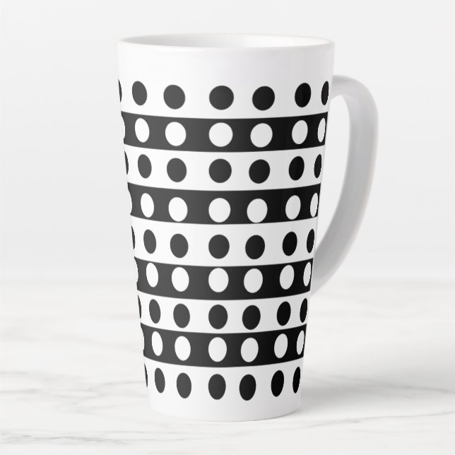 Custom Abstrakt Black and White Artistic Milchtasse (Rechte Ecke)