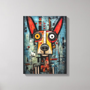 Custom Abstrakt Dog Portrait Leinwand Kunst, Dicht
