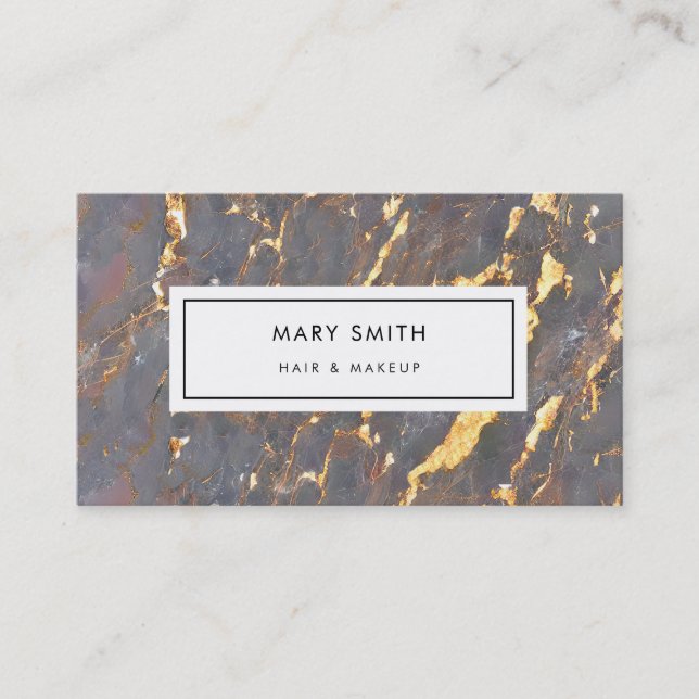 Custom Abstrakt Elegante Marble Imitate Gold Visitenkarte (Vorderseite)