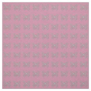 Custom Abstrakt Silver Gray Butterfly Pink Magenta Stoff