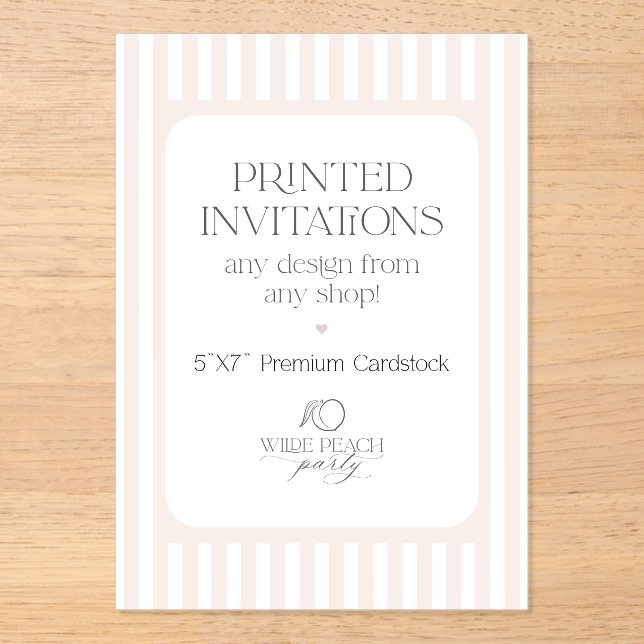 Custom Acrylic Invitations - Wilde Peach Party (Recto)