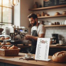 Custom Acrylic Pedestal Menu Sign with Sloth  Sockelschild