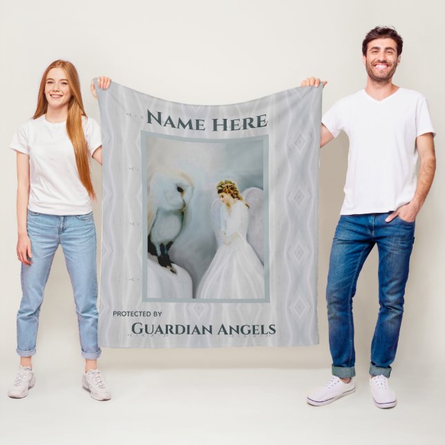 Custom Add Name Guardian Angel Blanket Fleecedecke (Beispiel)
