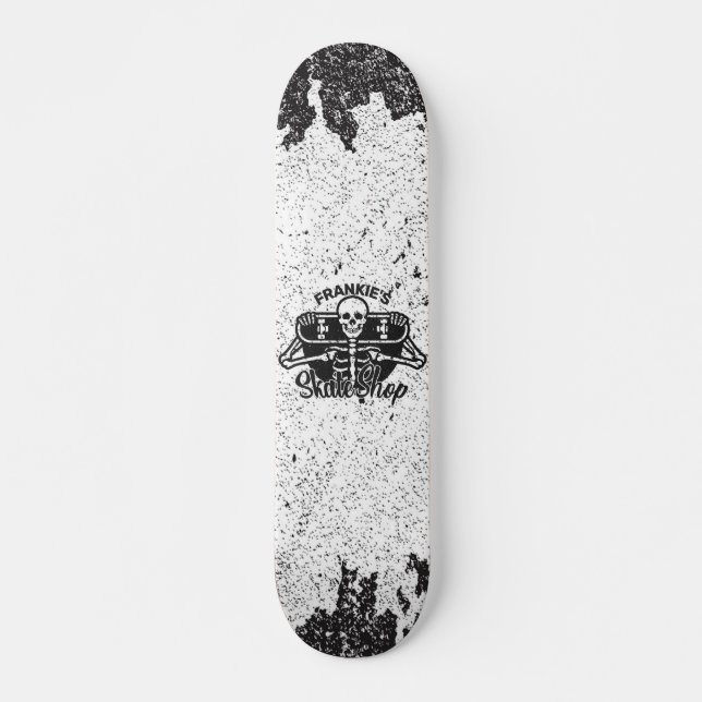 Custom ADD NAME Skull Skateboard Skate Shop (Vorne)