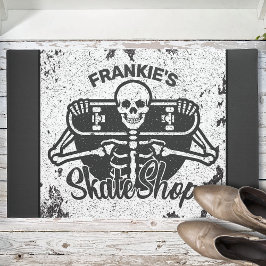 Custom ADD NAME Skull Skateboard Skate Shop Fußmatte