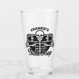 Custom ADD NAME Skull Skateboard Skate Shop Glas