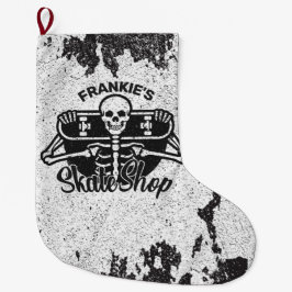 Custom ADD NAME Skull Skateboard Skate Shop Großer Weihnachtsstrumpf