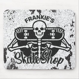 Custom ADD NAME Skull Skateboard Skate Shop Mousepad