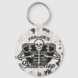 Custom ADD NAME Skull Skateboard Skate Shop Schlüsselanhänger