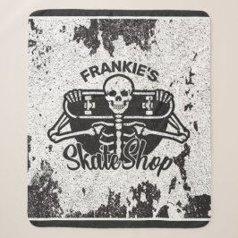 Custom ADD NAME Skull Skateboard Skate Shop Sherpadecke
