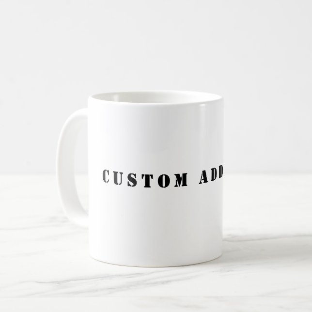 Custom Add Text Coffee Mug Kaffeetasse (Vorderseite Links)