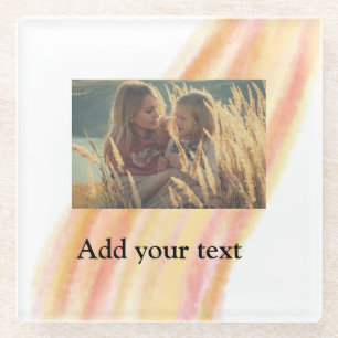 custom add your photo christmas personalized water glasuntersetzer