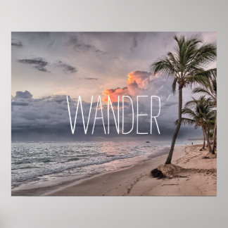 Custom add your travel photo personalized wander   poster
