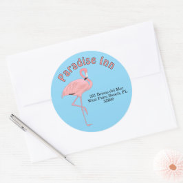 Custom Address Labels Tropical Beach Theme Runder Aufkleber