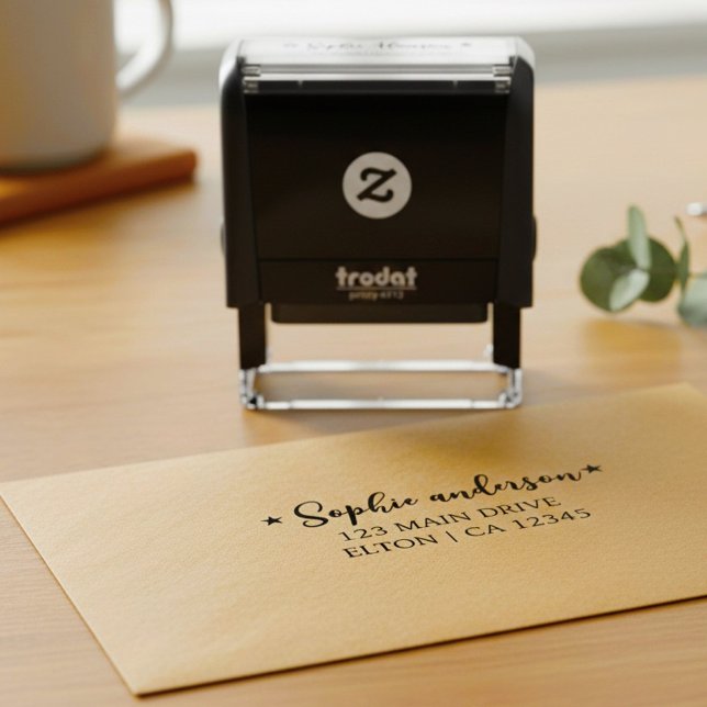 Custom Address Rubber Stamp. Modern Self Addressed Permastempel (personalized family address stamp)