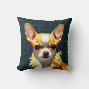 Custom Adorable Chihuahua Green Kissen