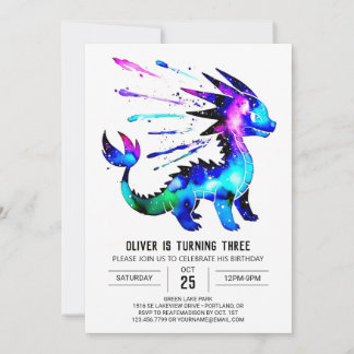 Custom Adorable Dragon Digital Boy Geburtstag Einladung