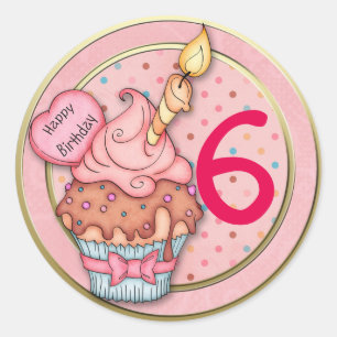 Custom Age Birthday Cupcake Toppers oder Cup Label Runder Aufkleber