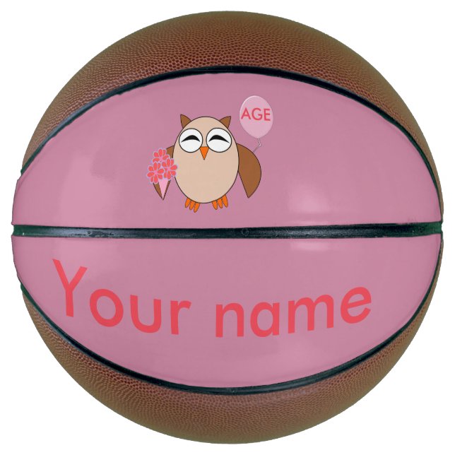 Custom Age Birthday Owl Basketballs (Vorderseite)