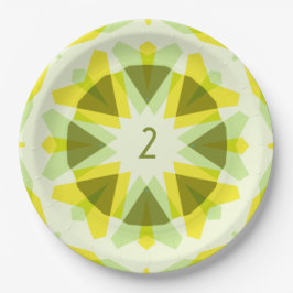Custom Age Fun Bright Yellow Green Birthday Star Pappteller