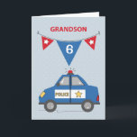 Custom Age Grandson 6. Geburtstag Blue Police Car Karte<br><div class="desc">Passen Sie das Cover dieser lustigen Karte so an,  dass es dem Alter Ihres Enkels entspricht,  der sehr bald einen Geburtstag feiert. Ja,  Sie können die sechs in jedes gewollt Alter ändern. Warten Sie nicht mehr und anpassen Sie dies jetzt und bestellen Sie bereits eine Kopie!</div>