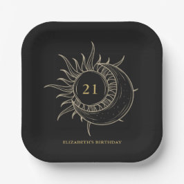 Custom Age Mystic Celestial Moon Birthday Pappteller
