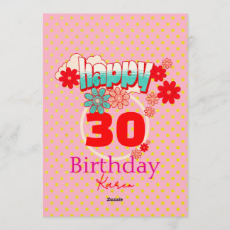Custom Age & Name Vibrant Birthday Party Einladung