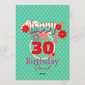 Custom Age & Name Vibrant Birthday Party Einladung